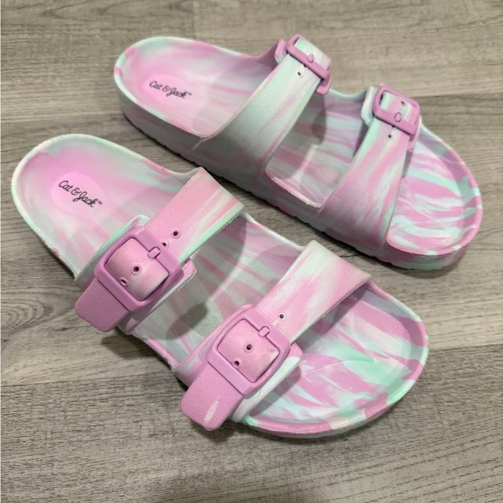 Cat & Jack Pastel Pink and Mint Sandals